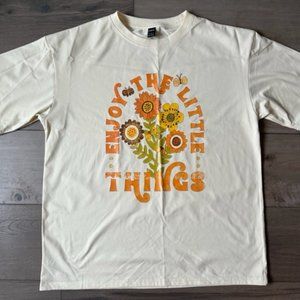 SHEIN WOMENS DECORATIVE DECAL SLOGAN SHORT SLEEVED SHIRT TOP